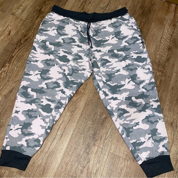 REEBOK Sweat Jogging Fleece Pants Draw String Size 2X - Picture 3 of 8